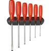 screwdriver set 6-pc slot in wall holder T45